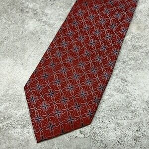 IZOD Silk Tie Mens One Size Red Geometric Pointed Made In China Necktie